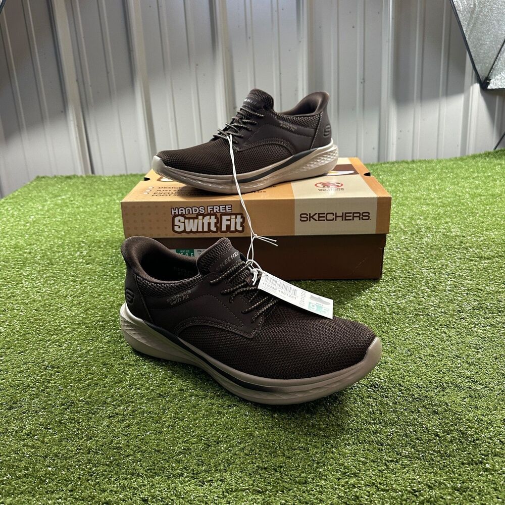 Skechers Swift Fit Slip-Ins Men's Sneakers Brown US 9.5 182006/BRN New in Box